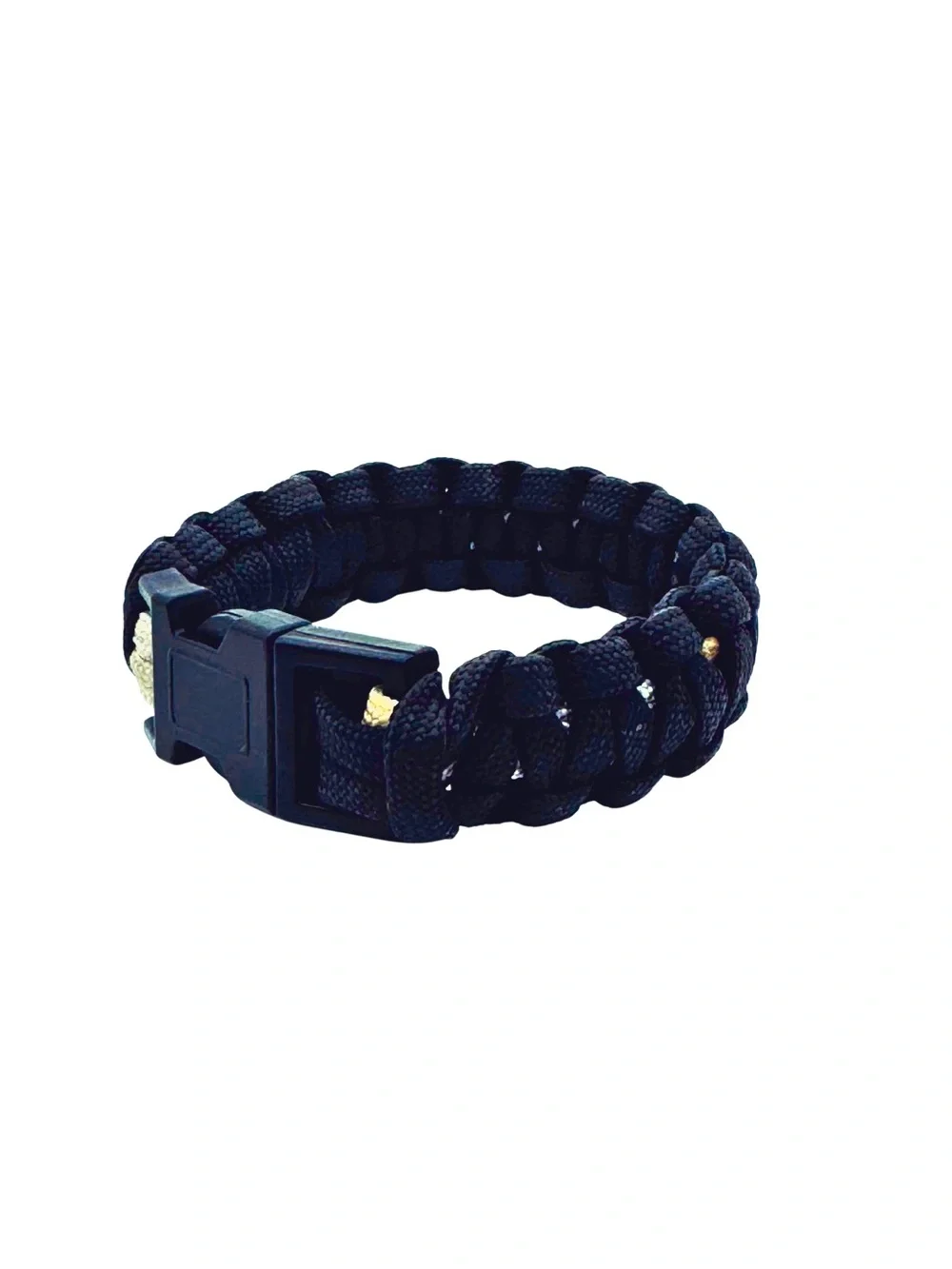 Black Paracord Survival Bracelet Tactical Woven Cord Buckle Wristband